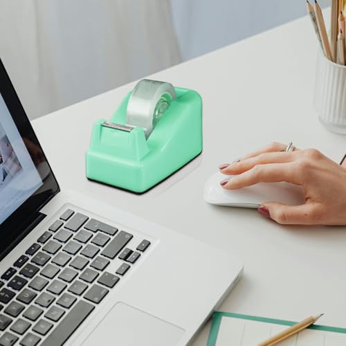 Desktop Tape Dispenser Green,Weighted Nonskid Base,Includes 6 Rolls of Tape - color: Green (6pcs Tape)
