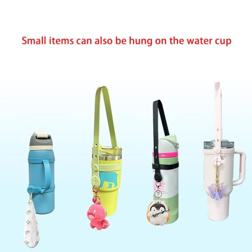 Water Bottle Carrier Grip Handle Strap, Soft Band Holder for Running, Biking, Gym, Jogging, 2 Styles, Black and Pink