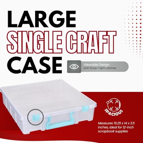 ArtBin Super Satchel 1-Compartment Craft Storage Box, Clear - color: Aqua Accents