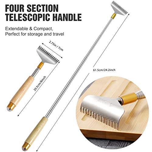 Oversized Back Scratcher Telescopic Thick Wooden Handle - color: Natural Wood-02