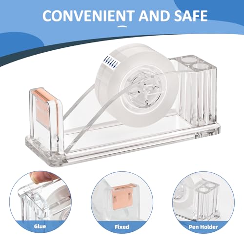 2 Pcs Transparent Acrylic Tape Dispenser, Non-Skid