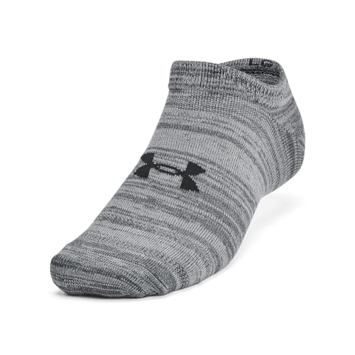 Under Armour Unisex Adult Essential No Show Socks (6-Pairs) - color: (025) Castlerock / Castlerock / Anthracite, size: Large