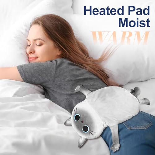 Microwave Heating Pad for Cramps Pain Relief, 22 * 13'' Moist Microwavable Stuffed Animal Period Menstrual Heating Pads for Back, Neck Shoulder and Knee, Big Siamese Cat - size: Large Siamese Cat