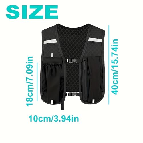 Unisex Lightweight Outdoor Running Vest, Multifunctional Integrated Chest Bag for Bottle, Smartphone for Jogging Hiking