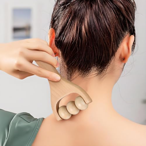 Ciieeo 2Pcs Wooden Massage Roller Massager Wooden Trigger Point Body and Face Roller for Foot Shoulder Neck and Waist Relaxation - Improve Sleep Quality