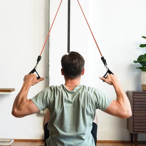 Space Saver Gym Resistance Bands Wall Anchor for At Home Fitness Workouts with 1 Rail and 1 Rail Car - style: Without Resistance Bands