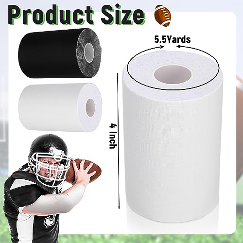 Jenaai 2 Roll Football Turf Tape 33ft Sport Turf Tape, Black and White - color: Black and White