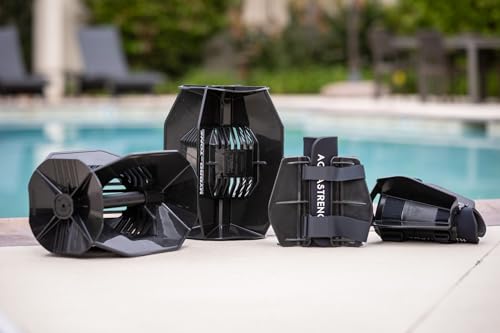 Aquastrength Hydro-Tone Total Body Pool Exercise System, Isokinetic Functional Water Weights, Bells 12" x 7.5", Fins 6.5" x 2.5", Quick Start Guide Included - color: Black