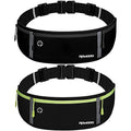 Running Belt Set, Fanny Pack for Women Men, Pure Black+Black Green