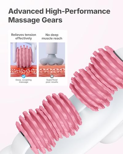 MERACH Cellulite Massage Tool, Push Pull Roller, Leg Massager - color: Pink
