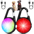 Dog Collar Light for Night Walking Clip On, 4 Modes & Rechargeable, 2 Pack - color: Matte Black