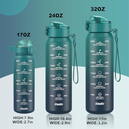 SLUXKE 32oz Insulated Water Bottle with 2Lids(Straw Lid & Spout Lid), 1000ml Stainless Steel Water Bottle Double Walled Leakproof, Reusable Metal Bottle Keep Cold & Hot for Men, Women BLUE BLUE - color: BLUE BLUE, size: 32 Ounces