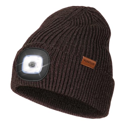 LED Beanie with The Light, Unisex Gifts for Men Dad Husband Him - color: Burgundy