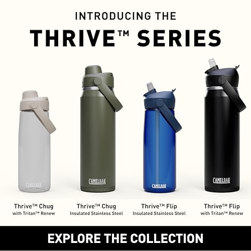 CamelBak Thrive Chug Water Bottle, High Flow Lid Design for Quick Everyday Hydration and Active Use, 20oz, Charcoal - color: Charcoal, size: 20 Ounces