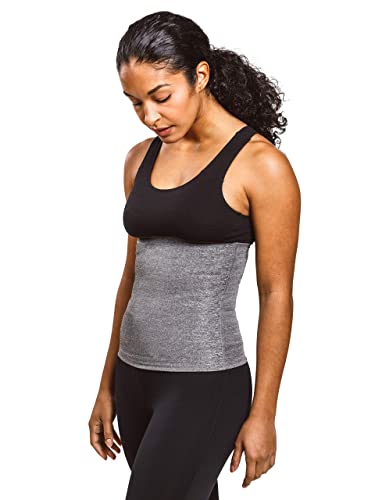 Sweat Shaper Waist Trimmer for Women, Waist Trainer Sauna Belt, Neoprene-free Waist Cincher, Thermo Sauna Slimming Belt - color: Grey, size: X-Large