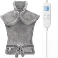 Weighted Electric Heating Pad: 6 Heat Levels 100°F-150°F (Dark Grey) - color: Dark Gray