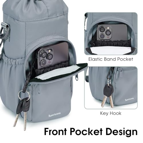 sportsnew 40oz Insulated Crossbody Water Bottle Sling Bag w/Phone Pocket - color: Blue