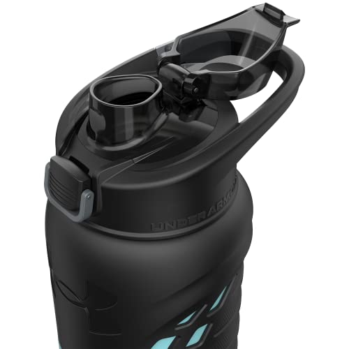 Under Armour 24Oz Stainless Steel Water Bottle, Insulated, Carabiner Easy Carry Hook, Leak Proof, Kids & Adults, All Sports, Gym - color: Breeze Blue/Black