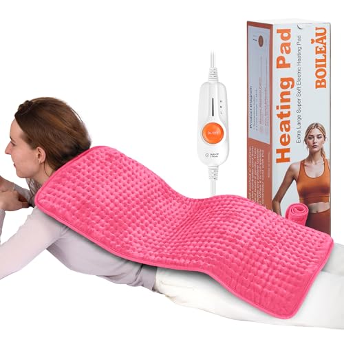 Boileau Electric Heating Pad for Back Relief, Extra Large 17"x33" XXXL - color: Pink
