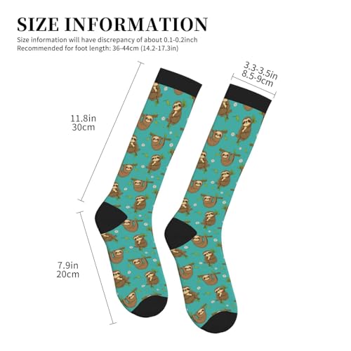 Compression Socks Knee High Circulation Support Socks For Women Men Athletic Running Hiking Travel - color: Funny Sloths