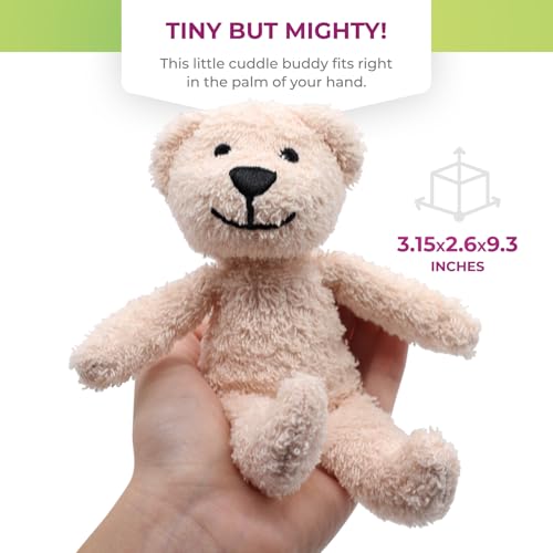 Thermal-Aid Zoo Mini — (Bella the Pink Bear) — Mold-Resistant, Washable Hot & Cold Pack for Kids — Heating and Cooling Pad with Natural Corn Filling — Reusable Plush Toy - size: Mini Pink Bear