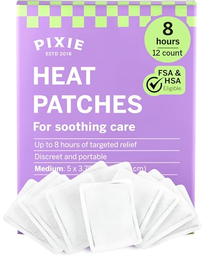 Pixie Heating Pad - Disposable Up to 8 Hours of Warming Comfort – Air-Activated Body Warmers – Slim, Discreet External Heat Pads (12 Count) - size: 12 Count