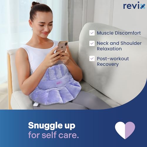 REVIX Microwave Heating Pad for Neck and Shoulder, Weighted Herbal Wrap - color: Orchid