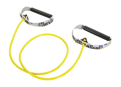 THERABAND Resistance Tubes, Exercise Band, Physical Therapy, 48", Yellow - color: Yellow - Thin