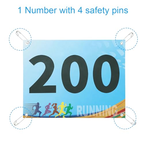PATIKIL Tearproof Running Bib Numbers, Race Competitor Numbers - size: 7x6 Inch, style: 1-200