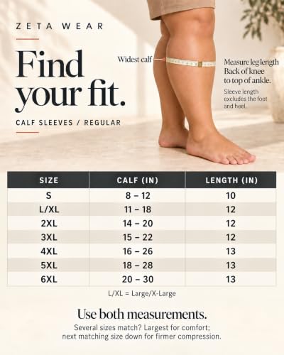 Zeta Wear Plus Size Calf Compression Sleeves for Women and Men, Wide Calf Footless 15-19 mmHg, 2XL-6XL - color: 3 Pair - Blue, size: LXL