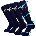 Skicuff 2 Pairs Travel Compression Socks for Men and Women - color: Navy Blue