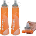 MARCHWAY Soft Flask Collapsible Water Bottle with Wide Mouth, 300ml/500ml - color: Orange, size: 500 ml/17 oz