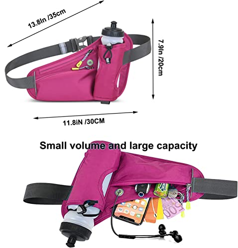 Fanny Running Belt Waist Crossbody BumBags for Running Hiking Travel Workout Adjustable Buckle Strap for Women (Rose Red) - color: Rose Red