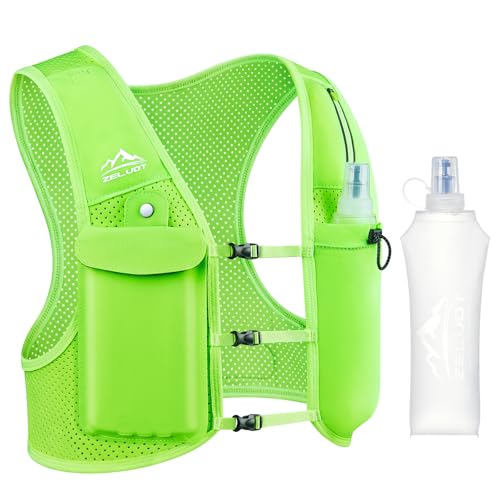 Zelvot Running Vest for Women Men, Touchscreen Phone Pocket - color: Neon Green, size: Medium-Large