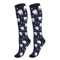 Compression Socks Women and Men 15-20mmHg-Circulation Support Socks for Athletic Running Cycling - color: Dental