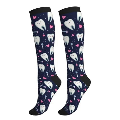Compression Socks Women and Men 15-20mmHg-Circulation Support Socks for Athletic Running Cycling - color: Dental