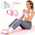 Pedal Resistance Band with Handle, Upgraded 6-Tube Exercise Bands - color: Pink