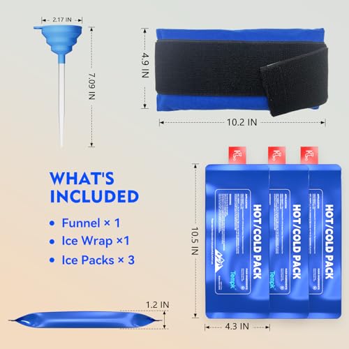 Reusable Hot and Cold Ice Packs for Injuries Long Lasting Reusable Gel Wraps for Shoulder Back Knee Joint Pain Muscle Soreness and After Surgery 3pcs with Strap 10.5"x4.3"x1.2"