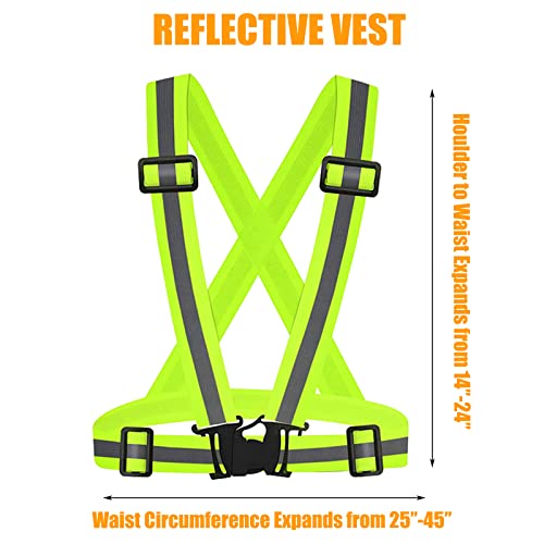 3Packs Reflective Running Vest, Adjustable Elastic Straps 360°High Visibility for Outdoor Walking, Jogging - color: Color 7