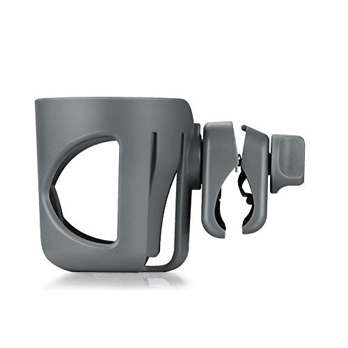 Accmor Stroller Cup Holder, Universal Cup Holder for Walker Wheelchair Bike Scooter, 360° Rotatable Stroller Cup Holder Attachment Walker Wheelchair Accessory - color: All Grey