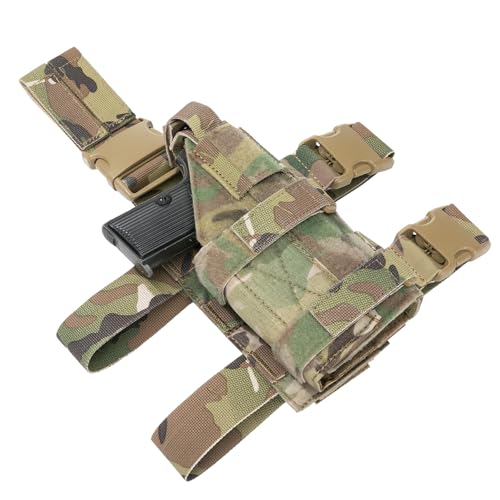 EXCELLENT ELITE SPANKER Tactical Drop Leg Holster Adjustable Drop Leg Platform Molle Module Universal Bag for Left/Right Leg - color: MCP