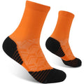 NIcool Cycling Socks For Men, 1/3 Pairs Bright Seamless Compression Running Crew Socks Youth Cushioned Tennis Quarter Socks - color: 1 Pair Orange