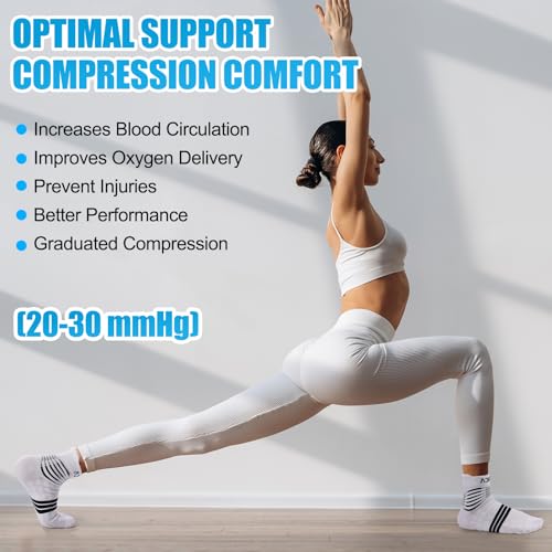 NEENCA Professional Compression Socks for Women Men Circulation, 20-30 mmHg - color: White, size: Large