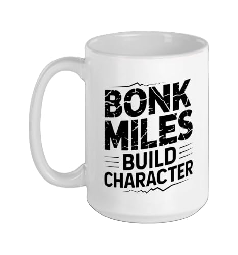 Mountain Trail Runner Who Packs Gels Still Bonks Mile Twelve Ceramic Mug, White, 15oz - color: White, size: 15 Ounces