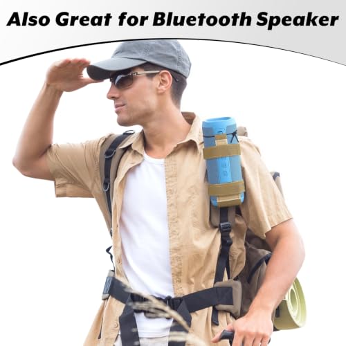 Water Bottle Holder, Lightweight Bottle Carrier for Tactical Backpack, Portable Adjustable Belt Water Bottles Holder Pouch for Travel Gym Hiking Camping - color: Khaki
