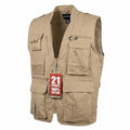 Humvee Utility Vest with 21 Pockets -Travel, Safari, Hunting, Camping, 100% Cotton, Tactical Jacket for Men & Women - color: Khaki, size: Large