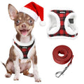 AIITLE Christmas Plush Small Dog Harness and Leash Set, Puppy Vest, Red XXS - color: Red, size: XXS