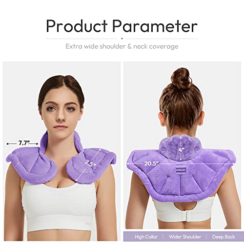 MORLIDEN Microwavable Neck Wrap Warmer&Shoulder Weighted Hot Cold Compress - color: Purple, size: 1 Count (Pack of 1)