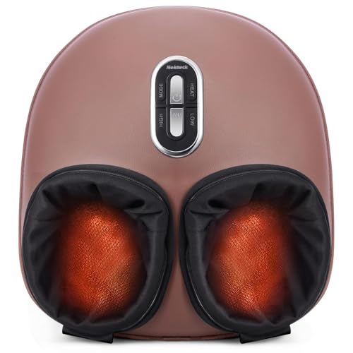 Nekteck Shiatsu Foot Massager with Heat & Air Compression Deep Kneading - color: Brown, size: Large