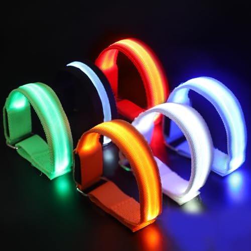 Dilabnba LED Glow Bracelets, Light Up Party Arm Band Bracelets, Halloween Christmas Glow in The Dark Bracelets for Concerts Festivals Game Prizes Sports Rave Accessories - 6PCS - size: X-Large